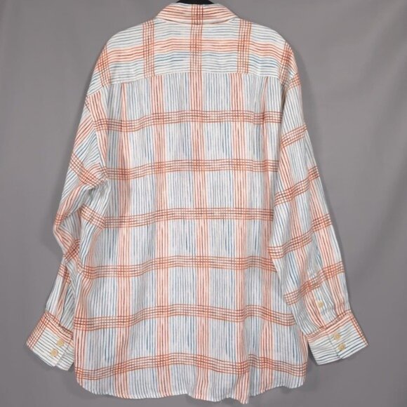 NWT Tommy Bahama 100% LINEN Men's Shirt Size XL WATERMARK Plaid LS ALFRESCO - Picture 3 of 14